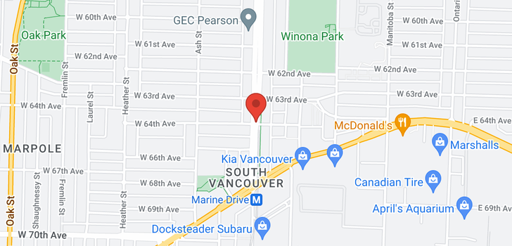 map of 7972 CAMBIE STREET